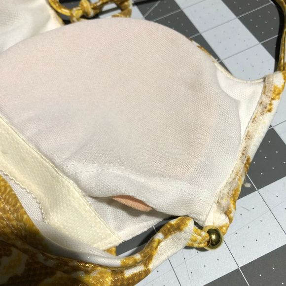 NWT Bongo Swimsuit Halter Top SnakeReptile Animal Print Gold Yellow White SZ S - Picture 8 of 16